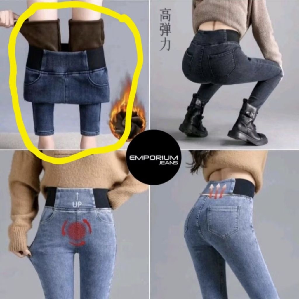 Celana Jeans Musim Dingin Wanita / Celana Musim Dingin/ Celana Winter / Celana Thermal