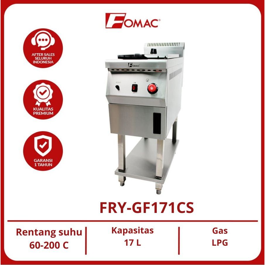 FOMAC Deep Fryer FRY-GF171CS Penggorengan Thermostat Pengatur Suhu 17 Liter Gas LPG
