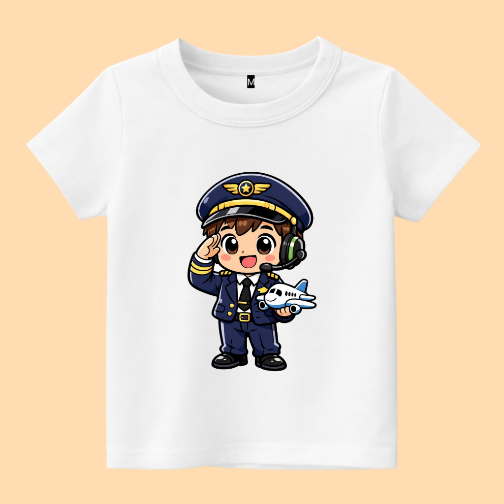 Baju Kaos Anak Gambar Pilot anak