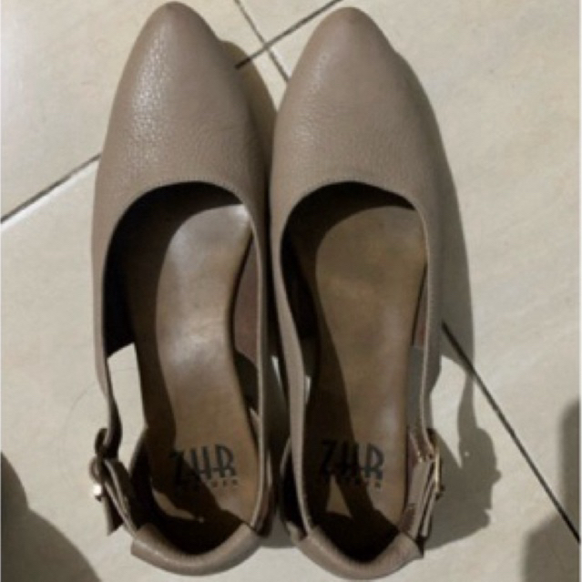 sepatu kulit zahira garut wanita heels 3cm