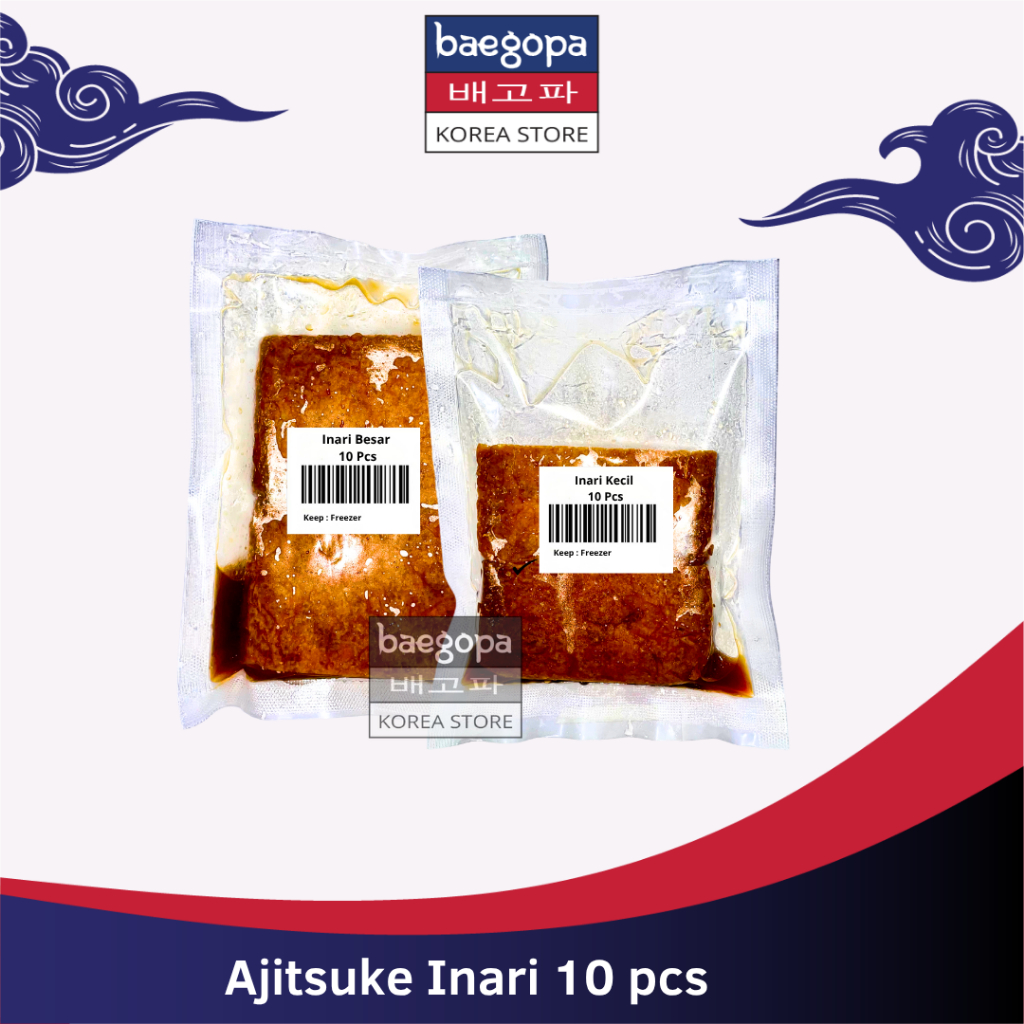 AJITSUKE INARI AGE Kulit Tahu Jepang 10 pcs Halal // Kantung Tahu Goreng Berbumbu untuk Sushi //BG