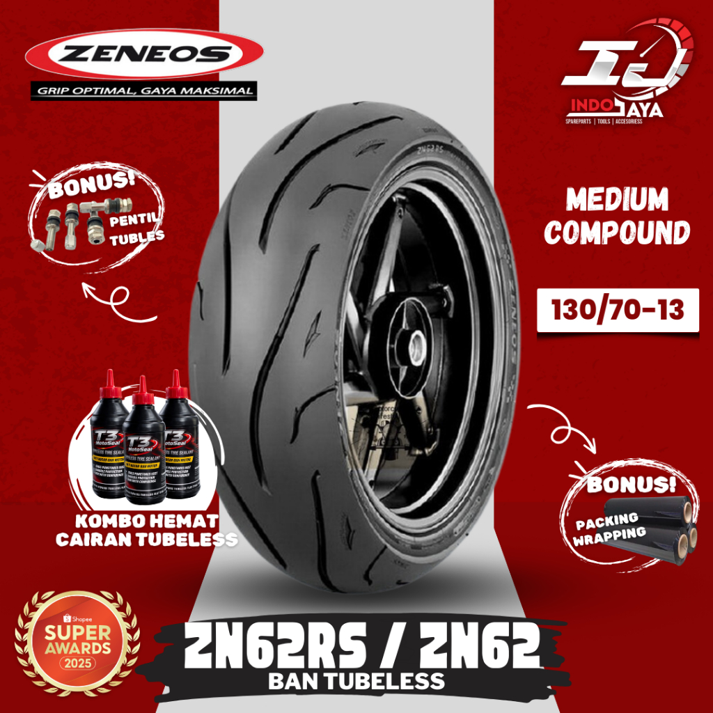 [READY] BAN LUAR TUBELESS ZENEOS ZN62 (130/70-13) BAN NMAX / BAN DEPAN BELAKANG MOTOR N-MAX / N MAX 