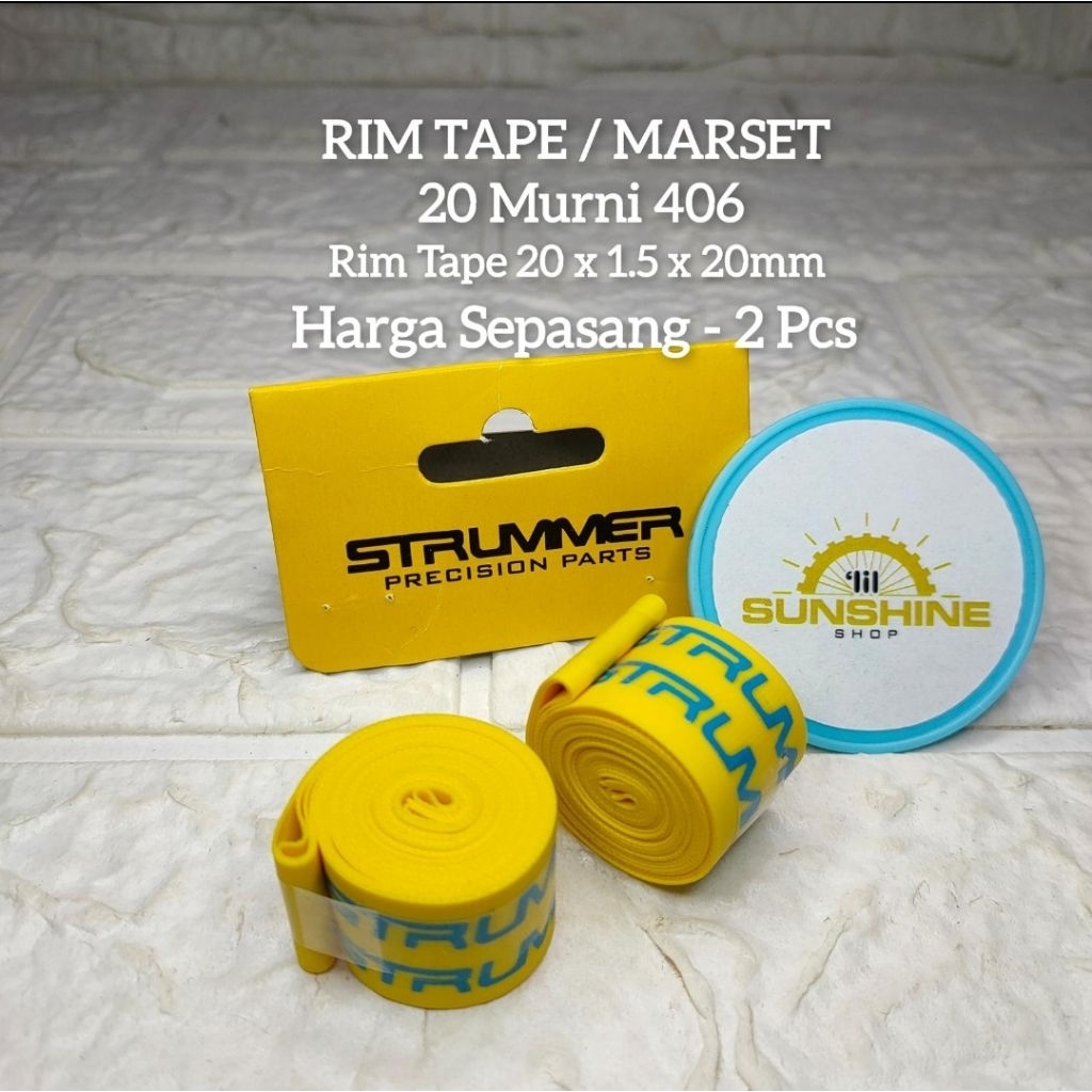 Rim Tape 20 Murni STRUMMER Rims Marset Velg Sepeda BMX Lipat 20 ETRTO 406