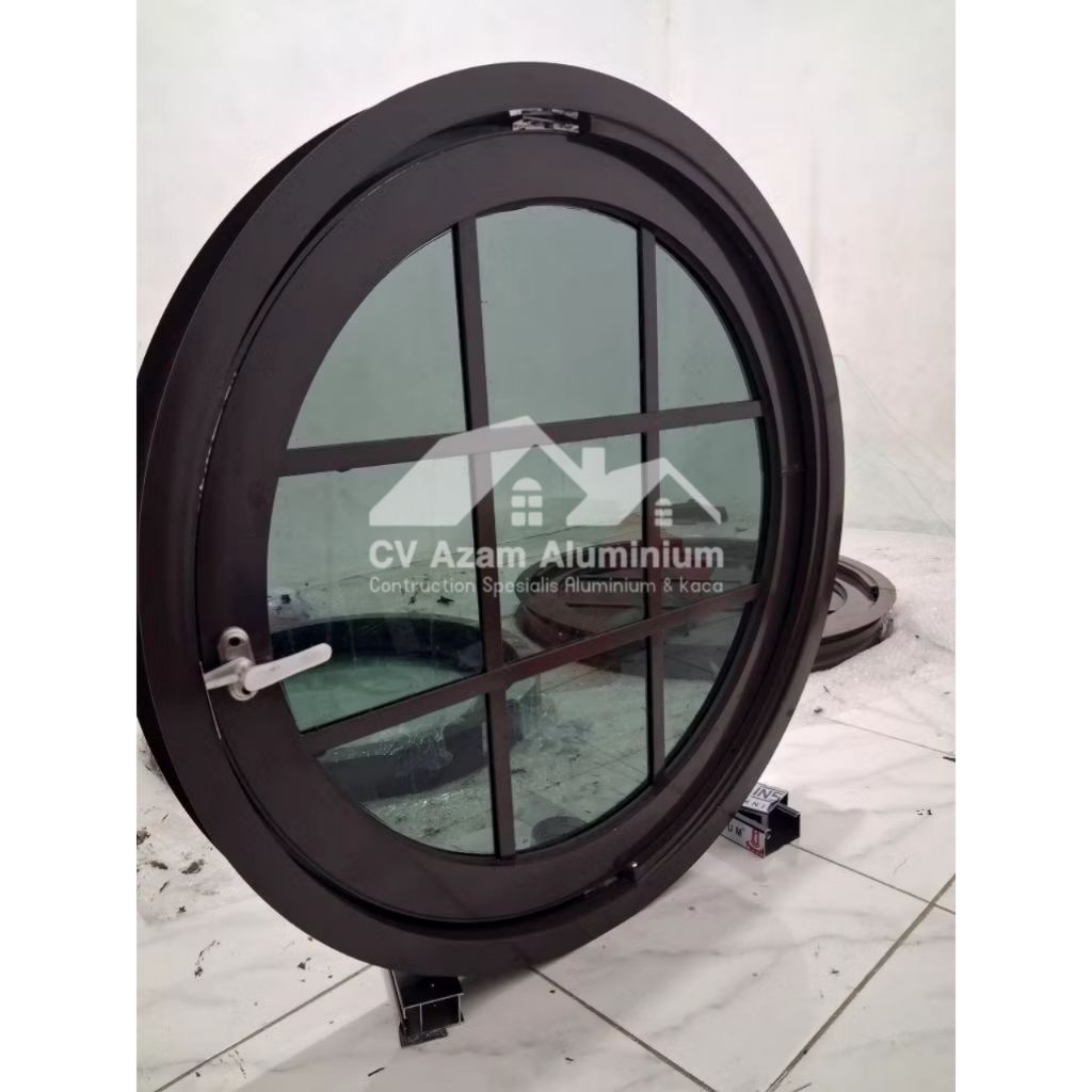 JENDELA ALUMINIUM KUSEN LENGKUNG uk.diameter 80cm bisa costum GRATIS PACKING KAYU
