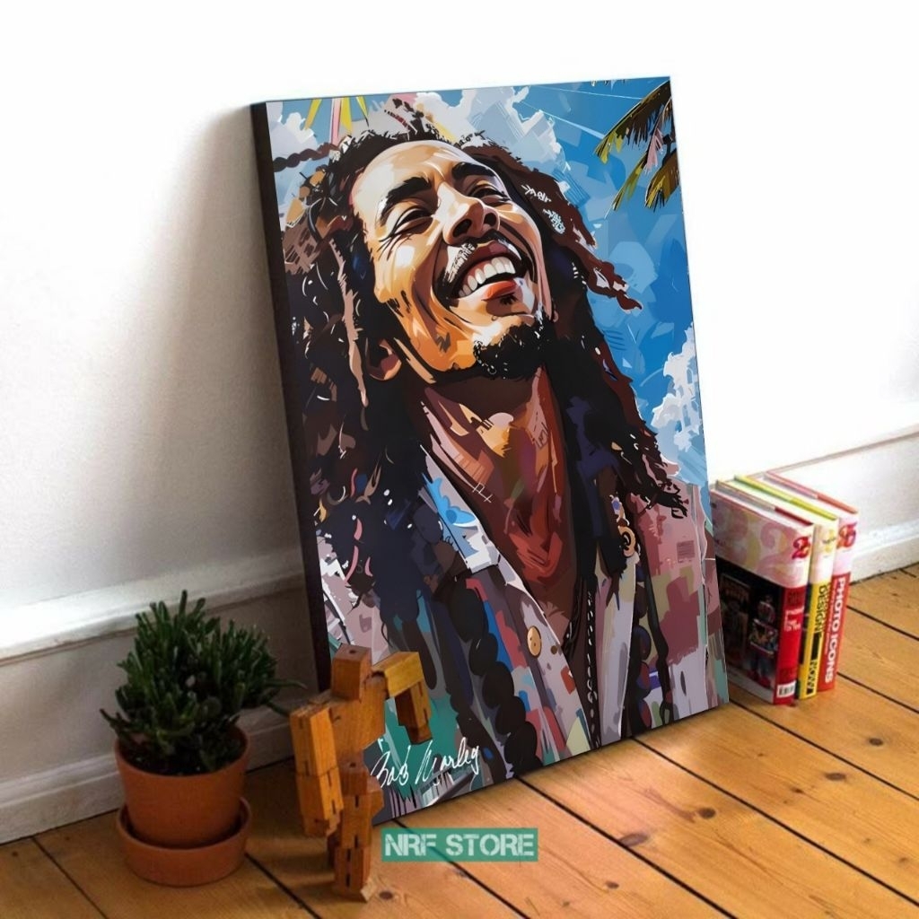 Hiasan dinding kamar cowok aesthetic Poster bob marley lukisan Pajangan Wall decor