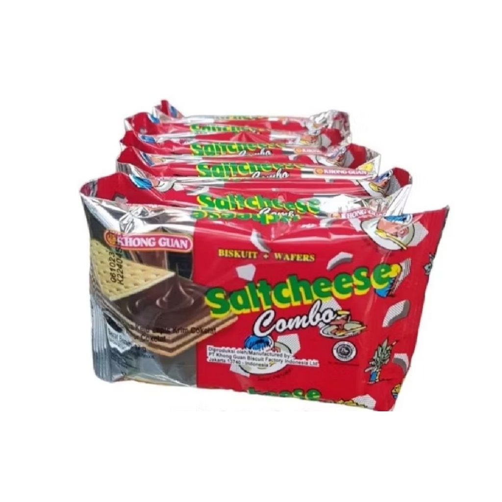 Khong Guan Biskuit Saltcheese Combo 10 Bungkus - Keju Lapis Coklat