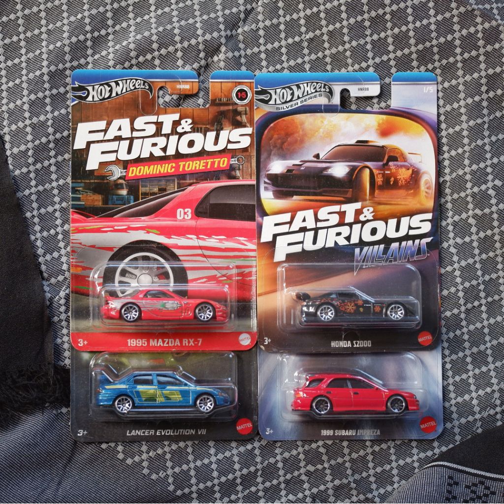 Hot Wheels Fast Furious Honda S2000 Mazda RX-7 Mitsubishi Lancer Paket