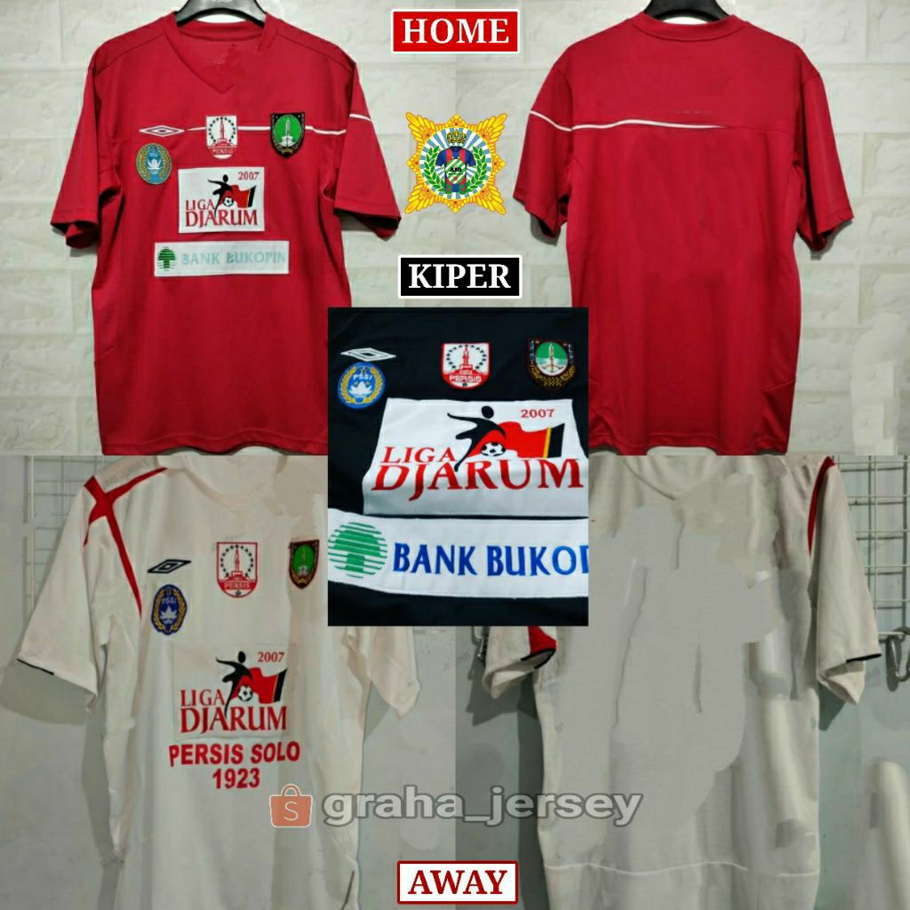 Jersey PERSIS Solo 2007 HOME AWAY KIPER Liga Jarum Merah Putih Hitam Full PRINTING Atau BORDIR Retro