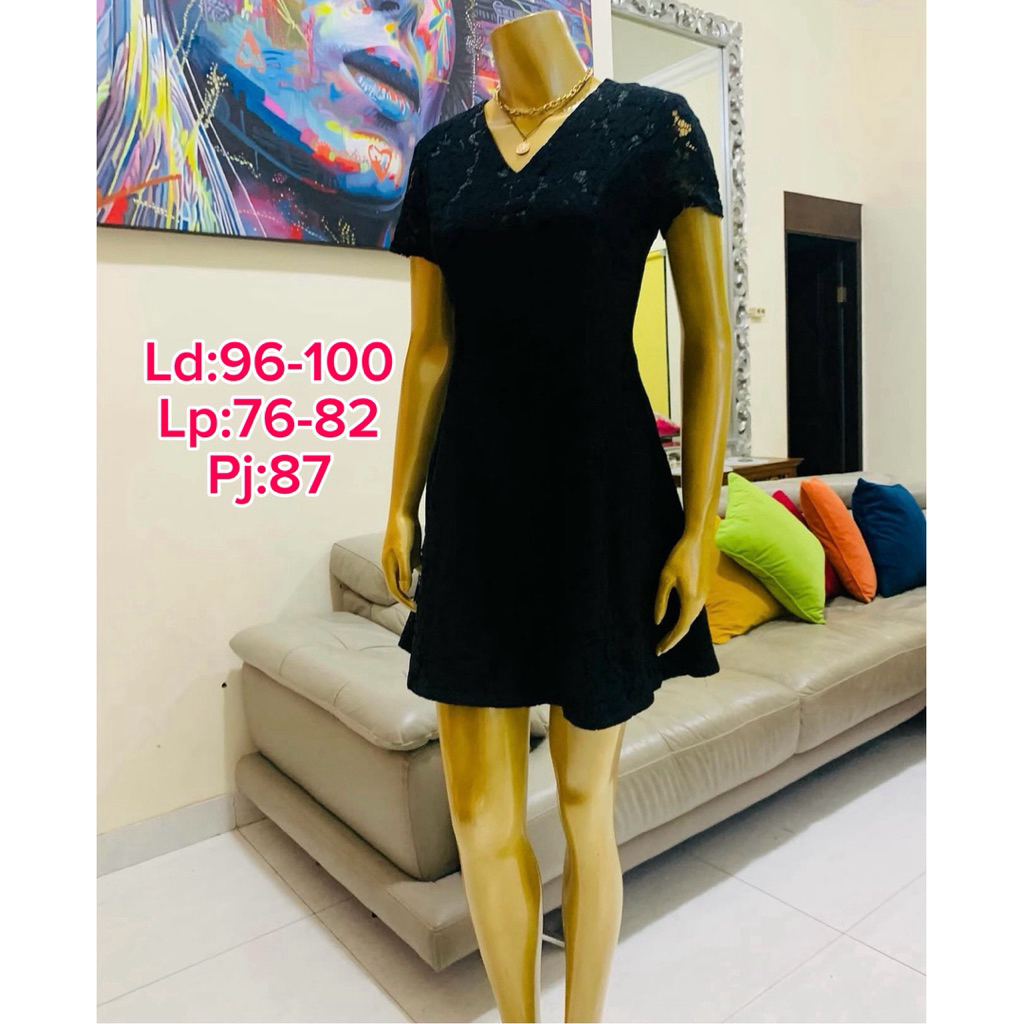 dress brokat hitam