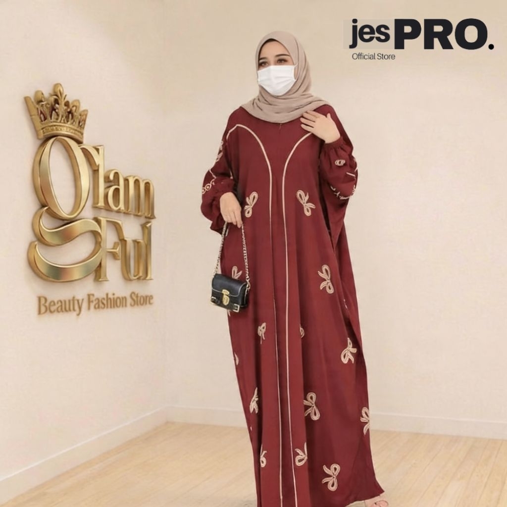 JESPRO X GLAMFUL 243 | Kaftan Pitaloka Dress Rayon Premium Busui Daster Wanita Tebal Lowo Longdress 
