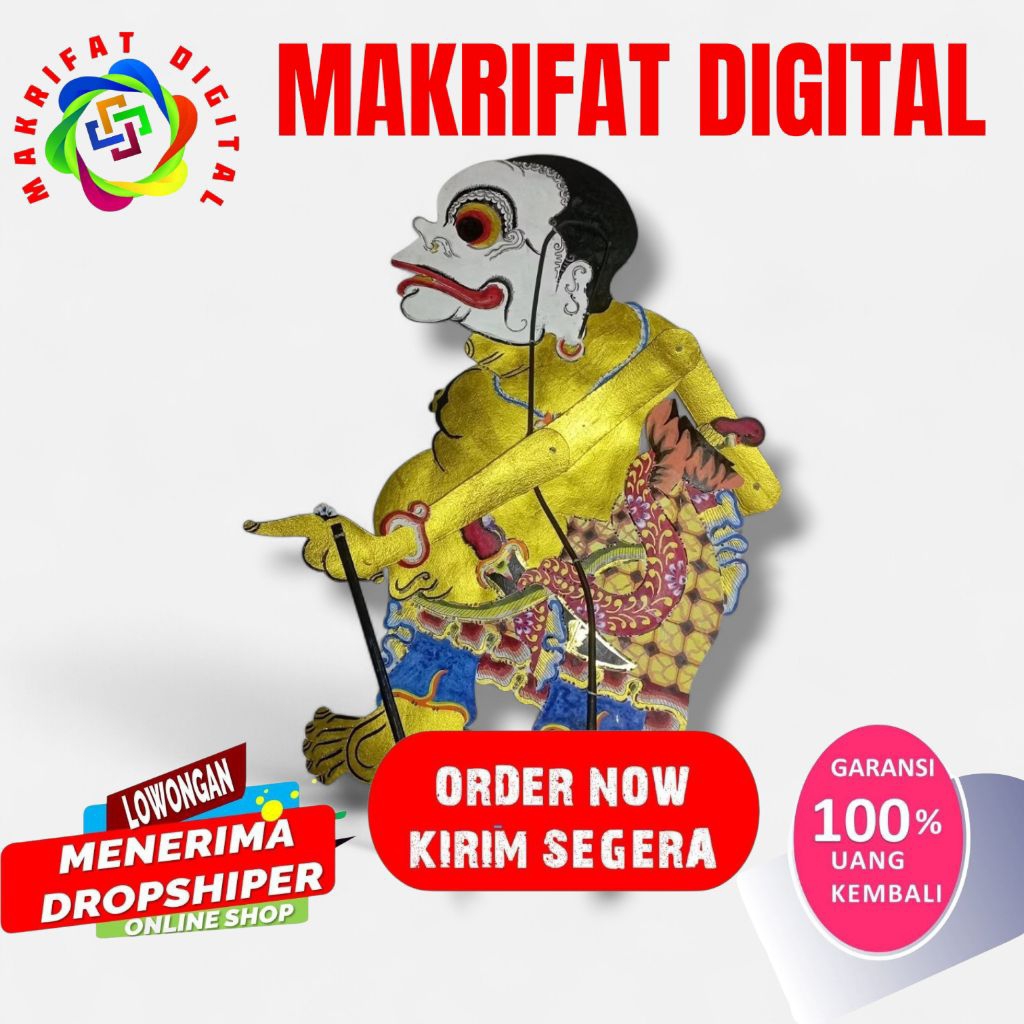 ZACK MART Wayang Kulit Sapi Bagong Emas Versi Ki Seno Nugroho Ukuran Standar Dalang