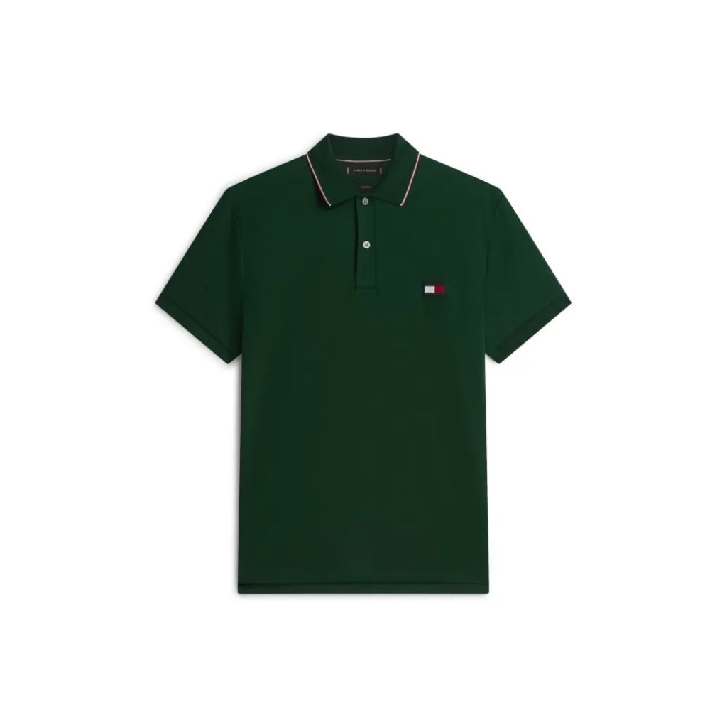Tommy Hilfiger Men's THRMW43124MB Luxury Interlock Flag Embroidered T- Shirt Kaos Polo Pria