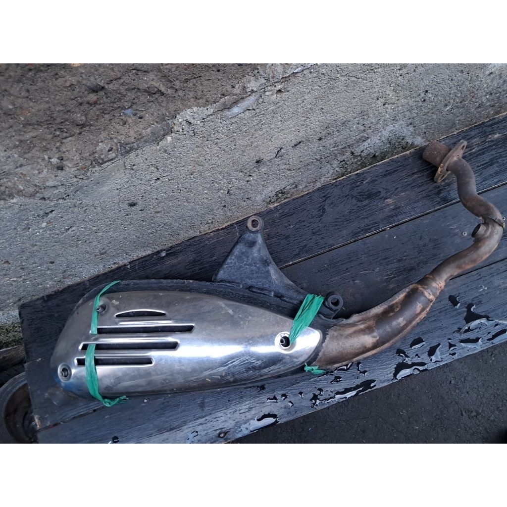 Knalpot lx vespa matic modern 3v 3 v original sudah bobokan ori copotan standar fullsystem fullset t