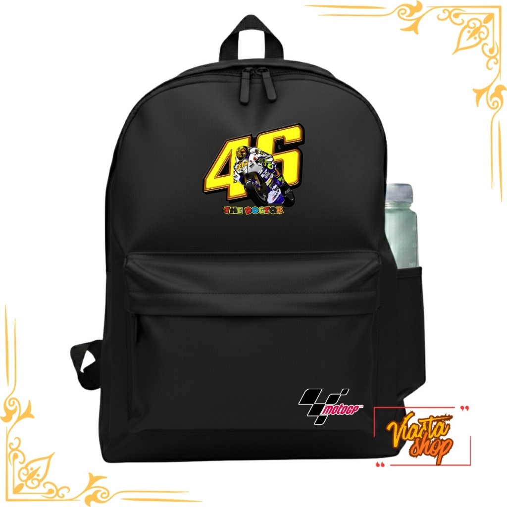 Tas Ransel Sekolah Anak Valentino Rossi VR46 MotoGP Custom Nama Foto SD SMP Unisex - The Doctor PR1