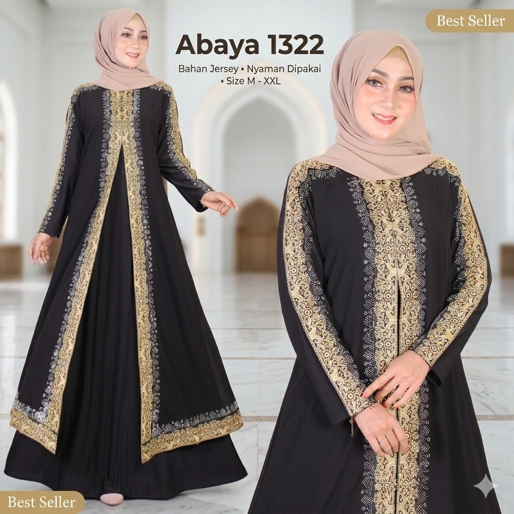 Turkey Abaya 1322 Gamis Warna Hitam Gamis Arab Abaya Turkey Amrina Turkey
