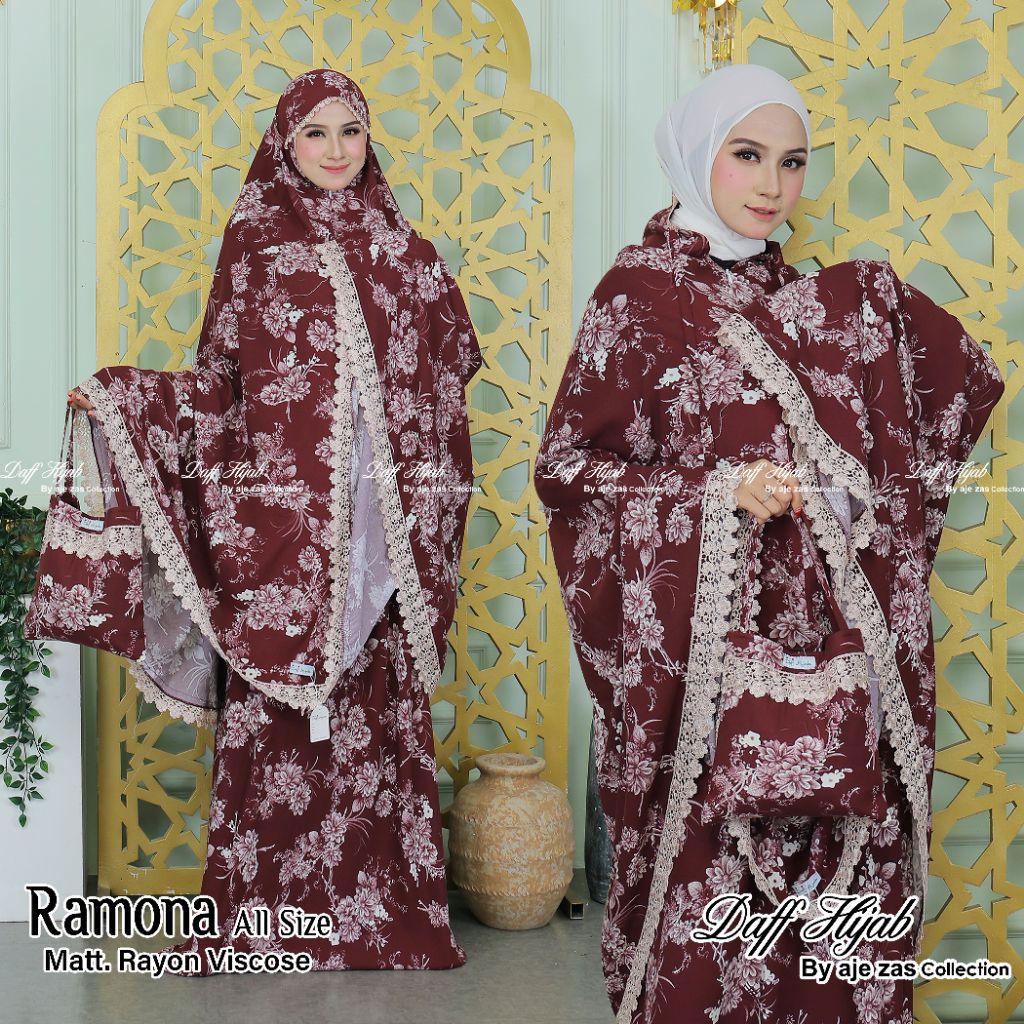 DAFF HIJAB//MUKENA DEWASA 2IN1 RAYON VISCOSE PREMIUM