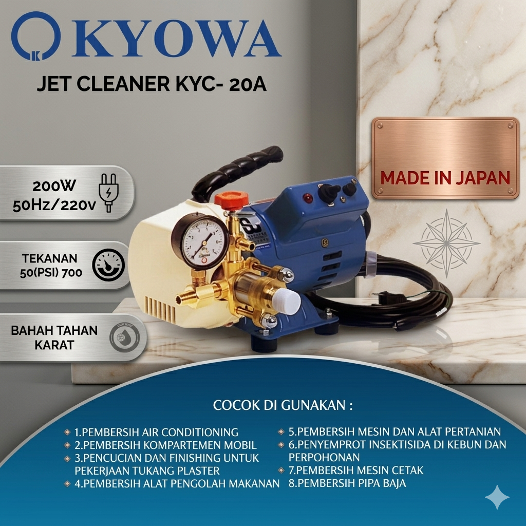 JET CLEANER HIGH PRESSURE KYOWA KYC - 20A | MESIN PEMBERSIH AC TEKANAN TINGGI KYOWA KYC - 20 MADE IN