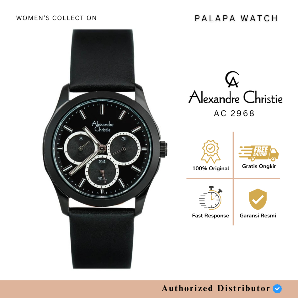 Jam Tangan Wanita Alexandre Christie AC 2968 / AC2968 Leather Original