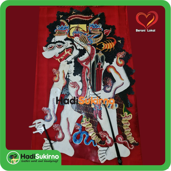 Wayang Kulit Brahala Putih ( Buto Amral ) Prada Emas