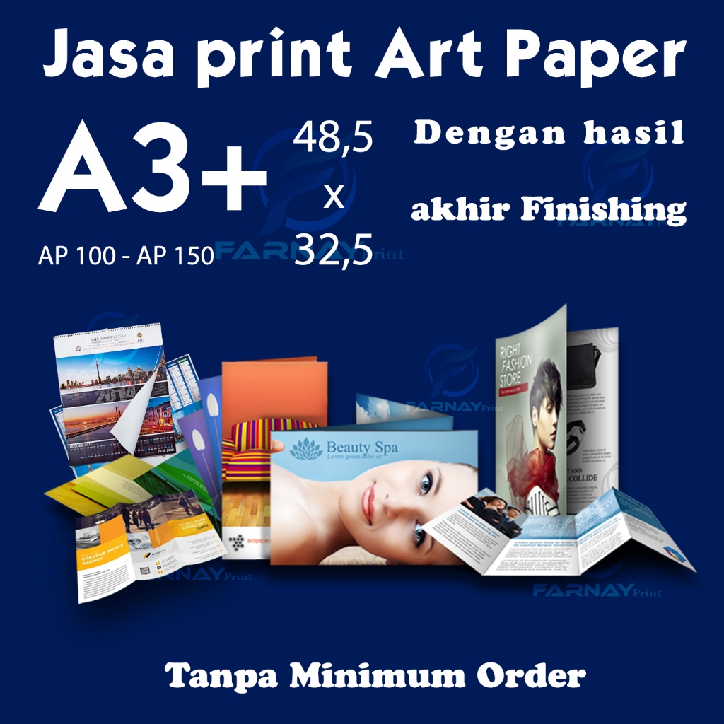 JASA PRINT ART PAPER | 100-150GR | 1Muka/2Muka