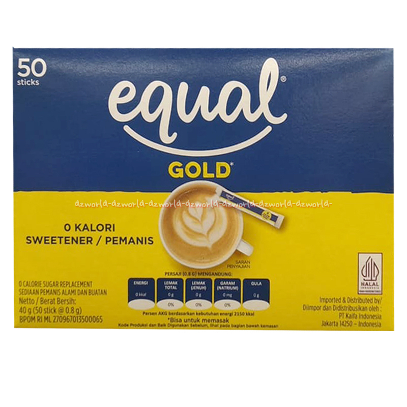 Equal Gold Sweetener Pemanis Pengganti Gula 0 Kalori ( 50 Sticks )
