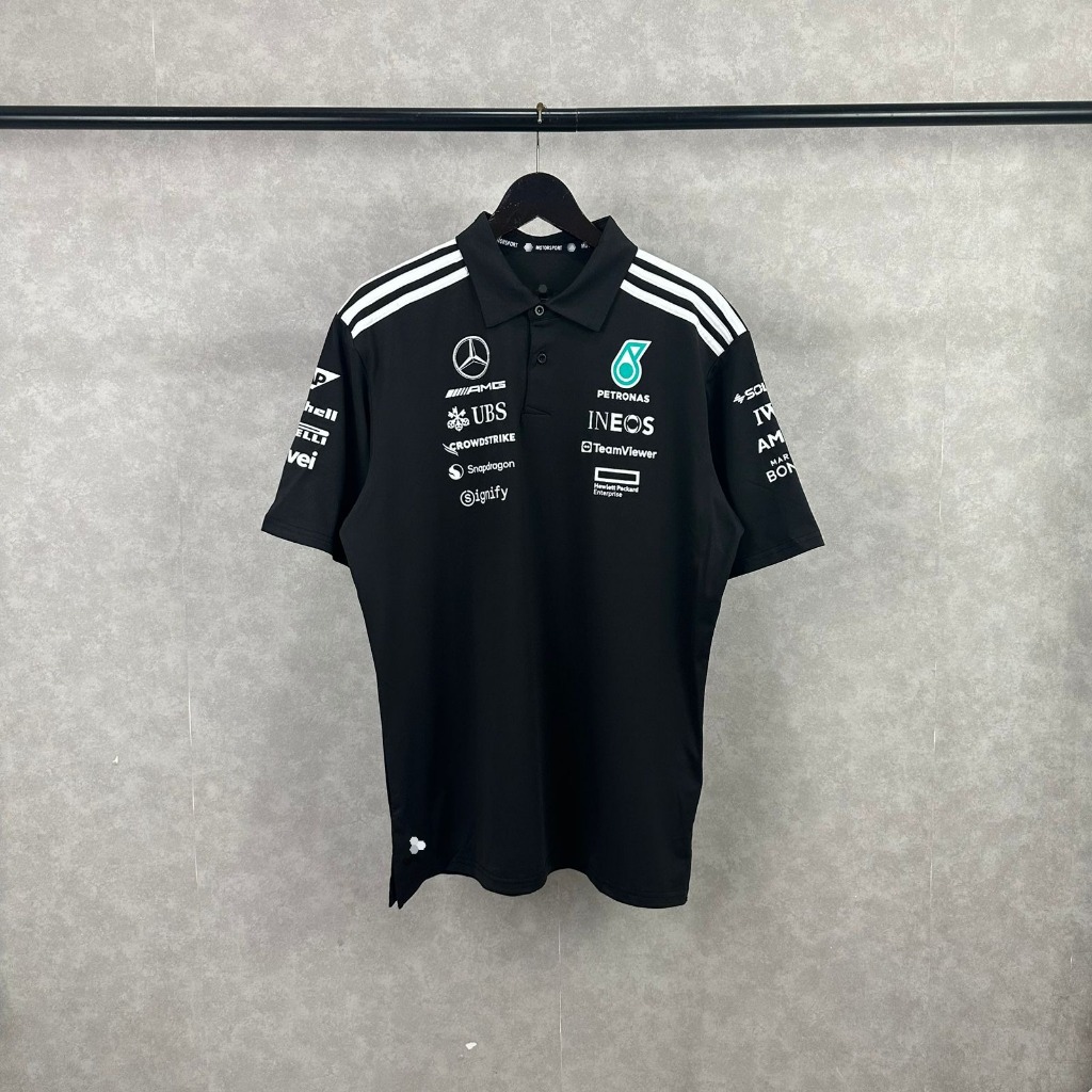 Polo Pria F1 Hitam Putih Kaos Polo Pria