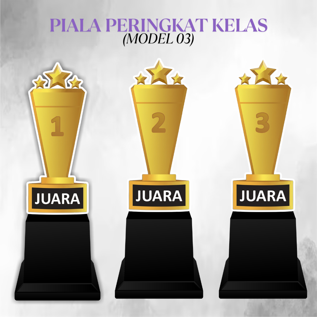 PIALA JUARA | PIALA PERINGKAT KELAS | Trophy Akrilik Juara 123 Model 03 | Trophy Penghargaan Akrilik