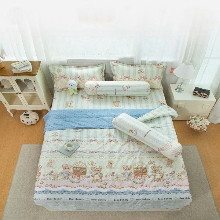 Selimut Bedcover Katun / Selimut Bedcover Aesthetic Termurah 180x200cm Bahan Halus Korean Design