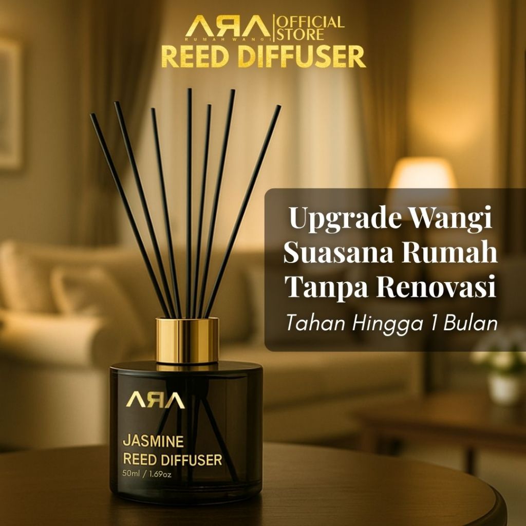 Reed Diffuser Wangi Premium Natural Essential Oil Tahan Lama Bikin Ruangan Wangi Mewah & Nyaman Ruma