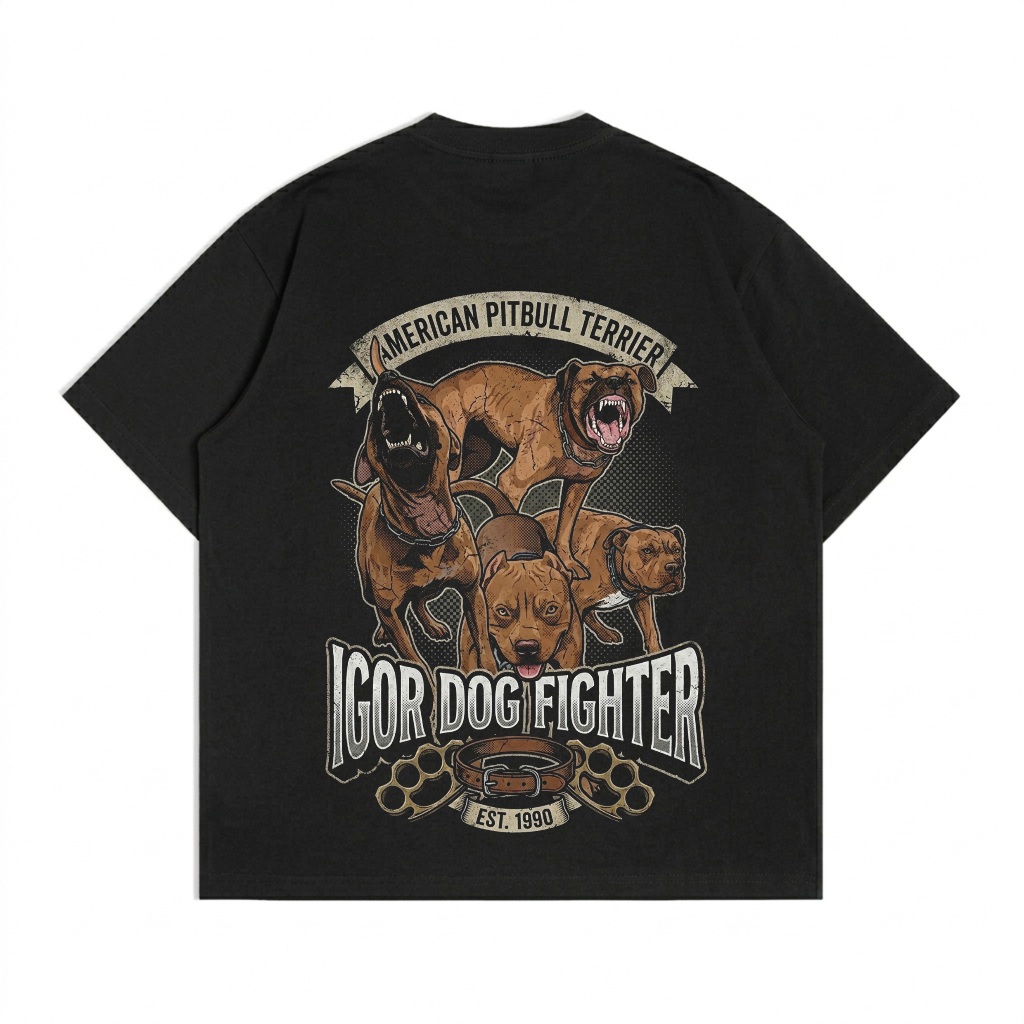 Kaos American Pitbull Vintage Bootleg Streetwear Baju Distro Pria Wanita Premium
