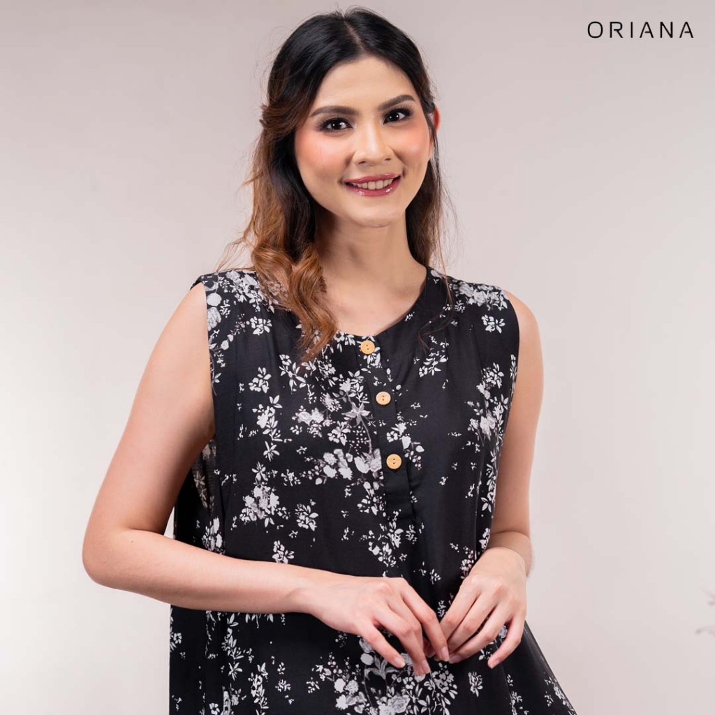 ORIANA - Midi Dress KIANDRA Daster Ibu Hamil Menyusui Tanpa Lengan