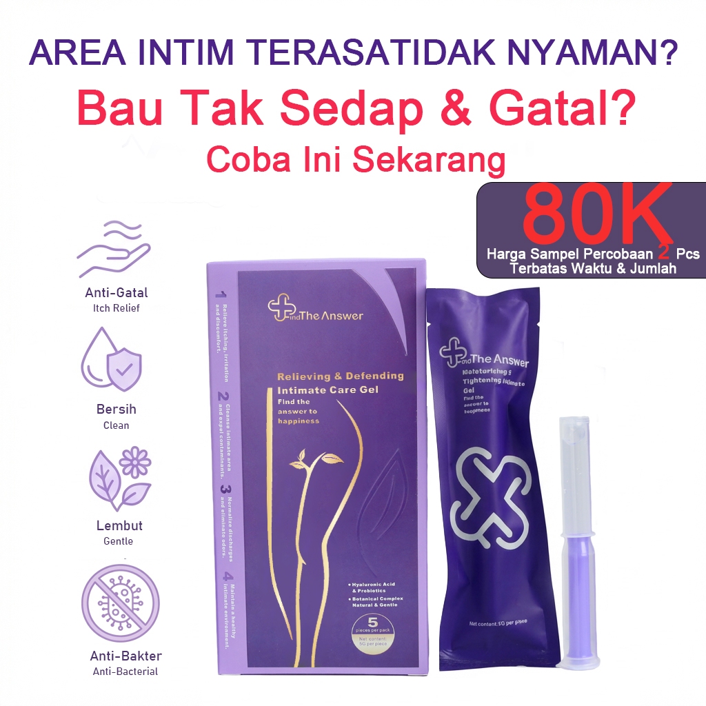 Gel Kewanitaan Antibakteri | Atasi Gatal Miss V & Bau | Pembersih Vagina Wanita Alami | 5g x5