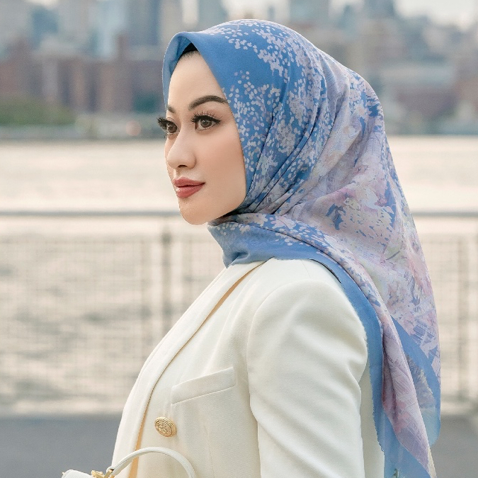 Buttonscarves X Allyssa Hawadi - New York 3 Courage Series Voile Square XL - Original - Guggenheim