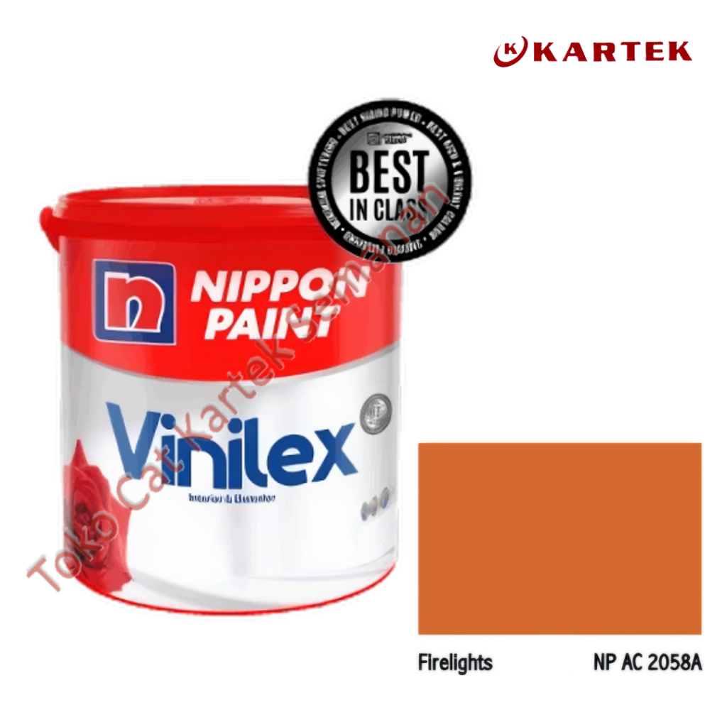 Nippon Paint Vinilex FIRELIGHTS NP AC 2058A Cat Tembok Interior & Eksterior Orange Tua Halus dan Tah