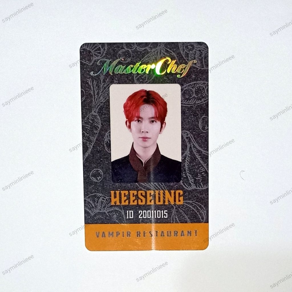 SP CARD SPCARD ENHYPEN WORLD HEESEUNG Masterchef master chef vampir restaurant vampire enha game car