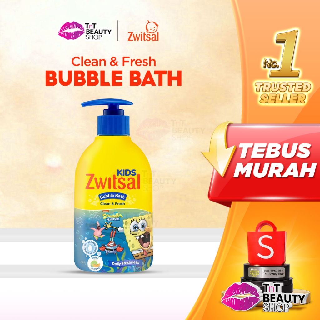 Zwitsal Kids Bubble Bath Blue Clean & Fresh 280 ml - Sabun Mandi Bayi - ZWITSAL | TnT Beauty Shop