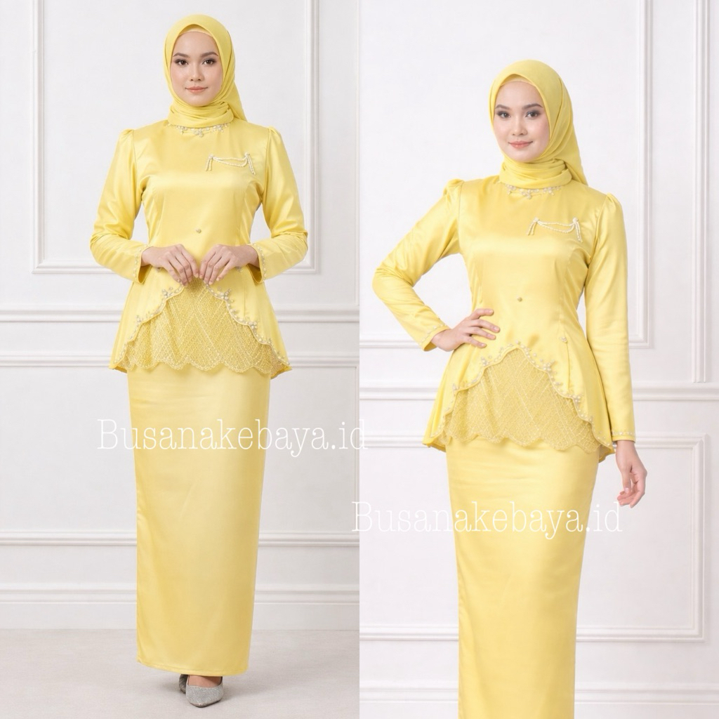 Tania Oneset Kurung Melayu Pakaian Adat Malaysia Baju Pesta Kondangan Variasi Brukat Simple Dan Eleg