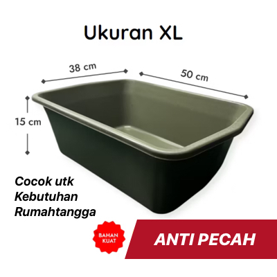 BASKOM BAK PASIR KUCING PLASTIK WADAH KOTAK PLASTIK Ukuran XL