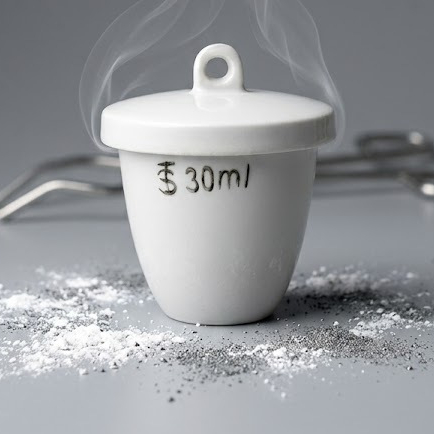 Cawan Krusibel 30ml 50ml Crucible Porcelain 30mL 50mL with Lid Cawan Crucible / Krusible