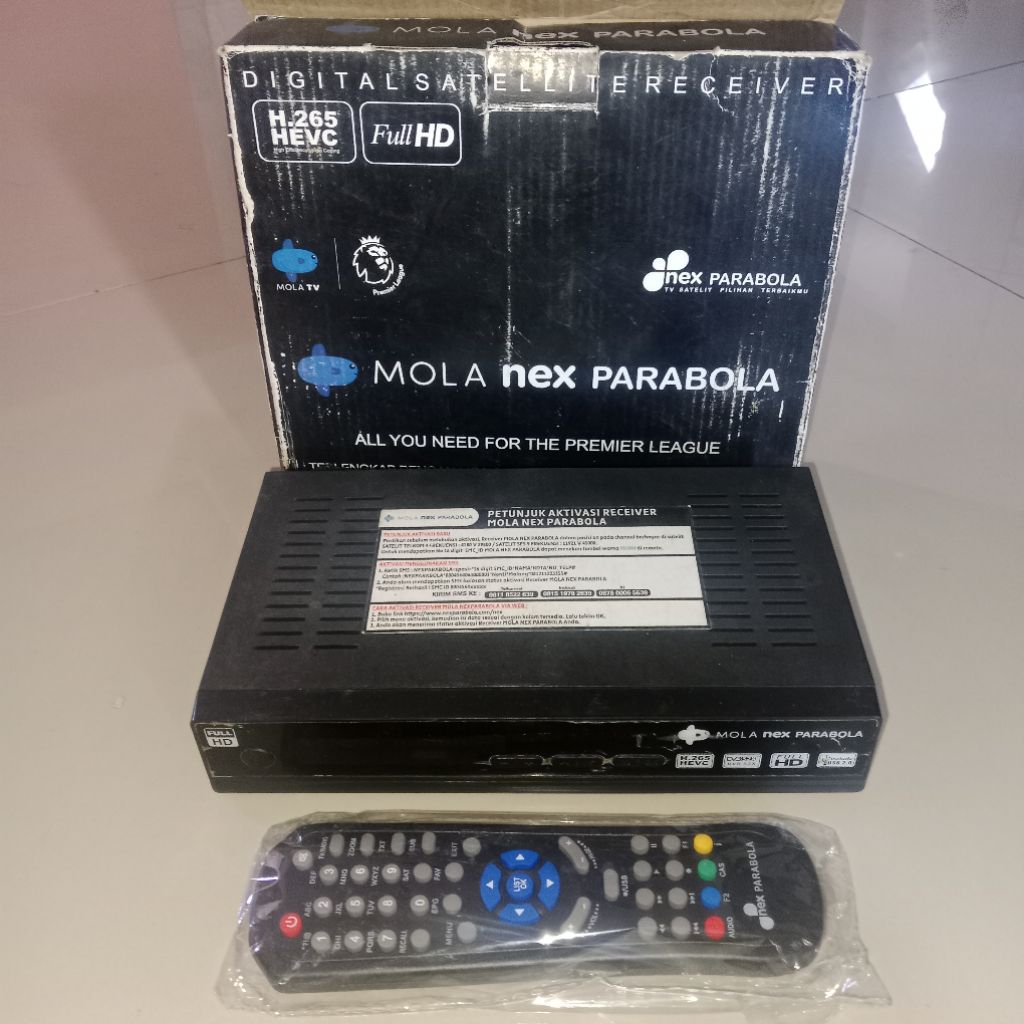 Receiver Bekas pakai Parabola RX Nex Hitam Full HD HEVC H.265 DVB S2X bisa nonton Emtek MNC group da