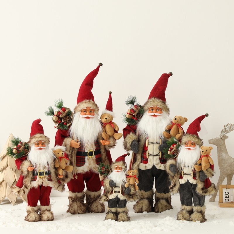 Patung Santa Natal 30cm Jumbo Polos Figur Boneka Santaclaus Premium Sinterklas Christmas Hadiah Souv