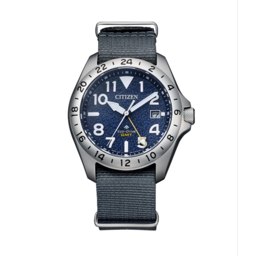 Jam Tangan Citizen Promaster Land BJ7150-09L Eco-Drive GMT Blue Dial Sapphire Crystal WR200M Magneti
