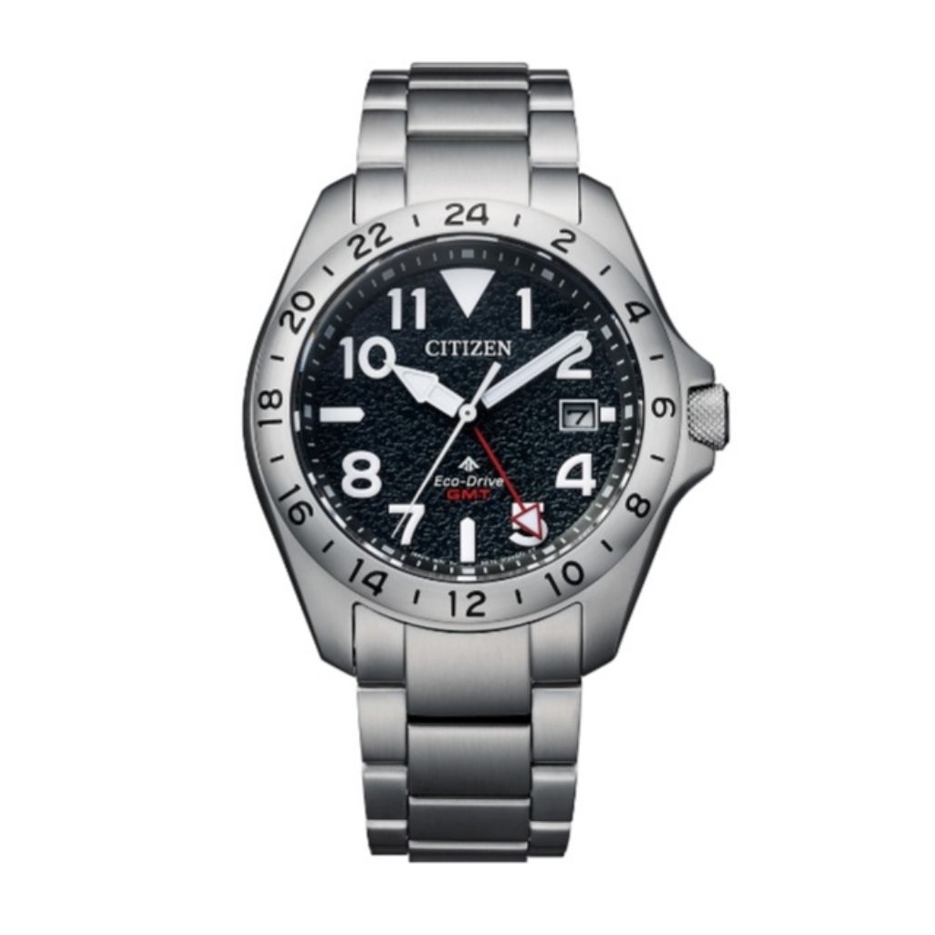 Jam Tangan Citizen Promaster Land GMT BJ7150-50E Eco-Drive Black Dial Sapphire Crystal Wr200m Magnet