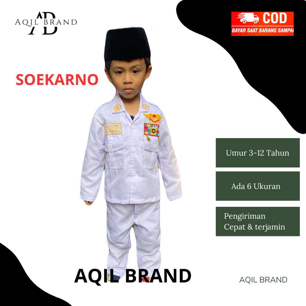 Baju profesi Soekarno anak keren lengkap / baju karnaval soekarno anak keren