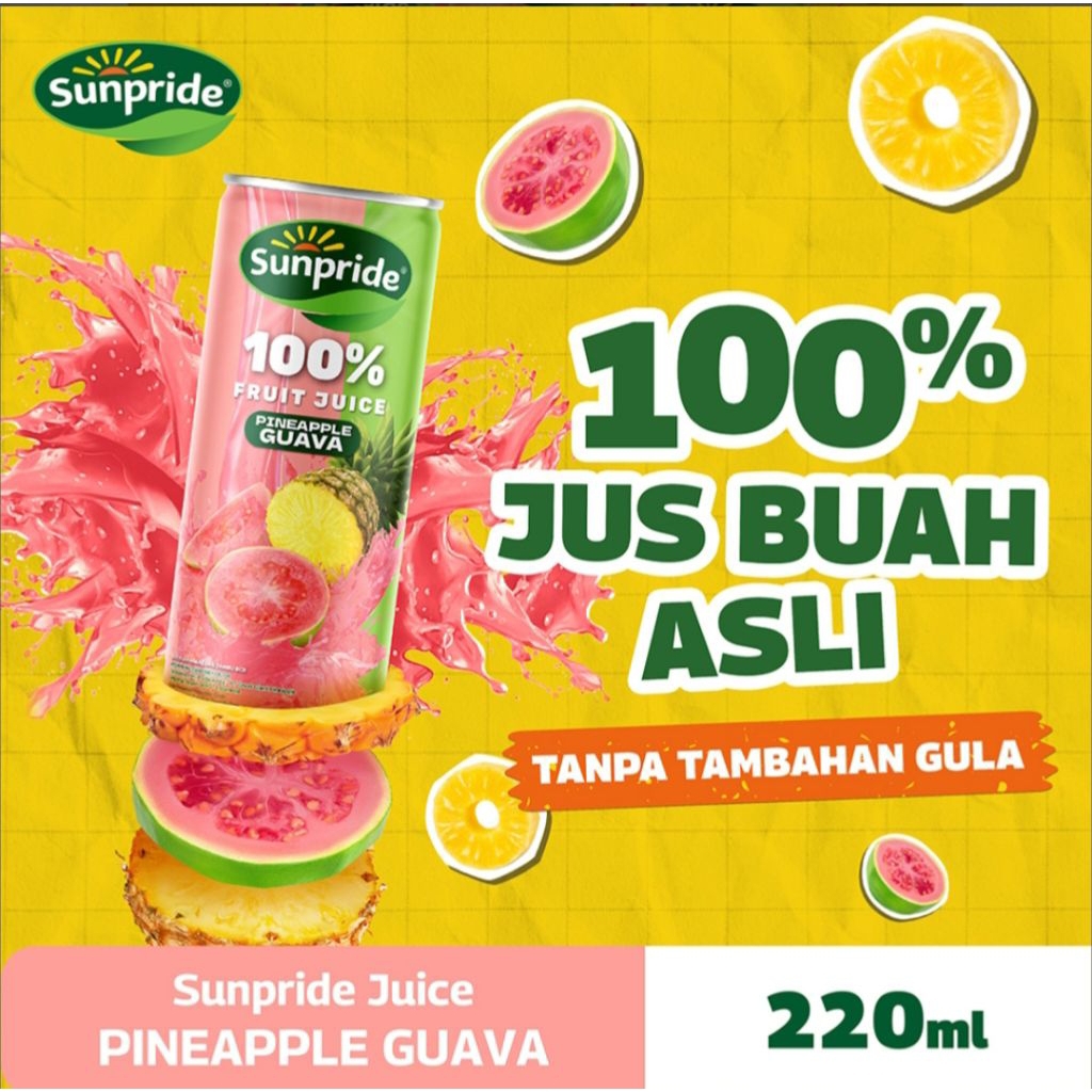 Sunpride Jus Buah Nanas Jambu Kaleng 220 ml