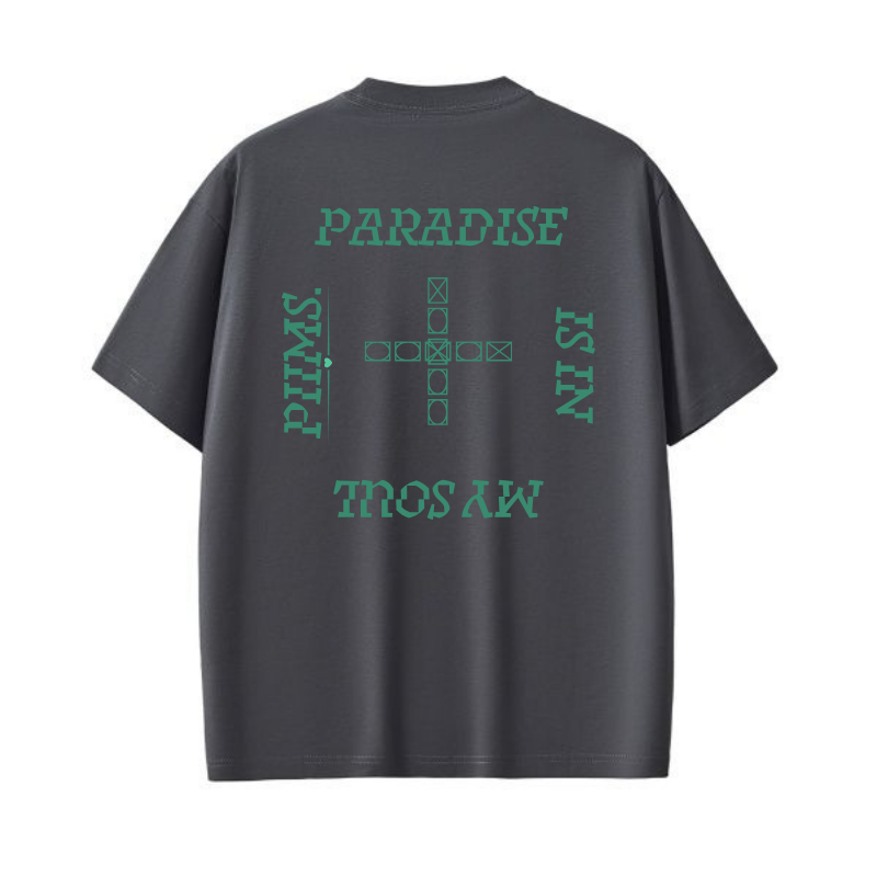 PIIMS - Tshirt NUSRAT Grey Paradise Is In My Soul