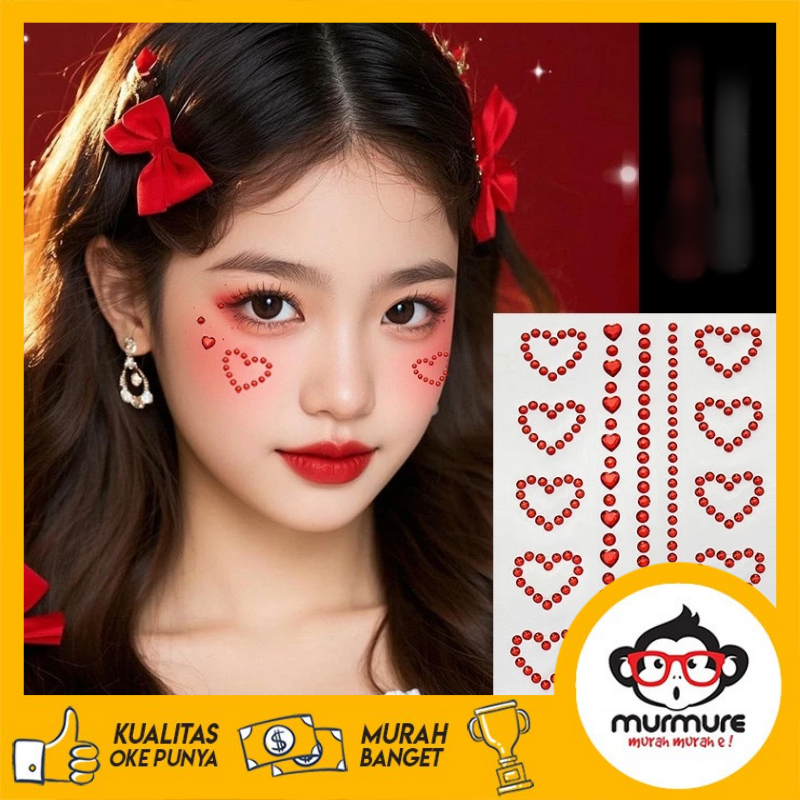 MURMURE I STIKER WAJAH BERLIAN DIY STIKER WAJAH PESTA TOPENG STIKER WAJAH MANIKUR STIKER PERMATA