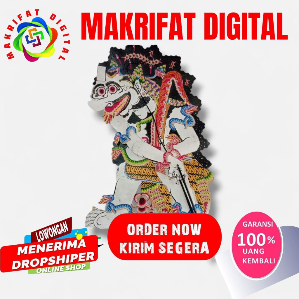 ZACK MART BUTO AMRAL BRAHALA SEWU / TRIWIKROMO -+ 80 cm Wayang Kulit Buto Jumbo Standar Pedalangan