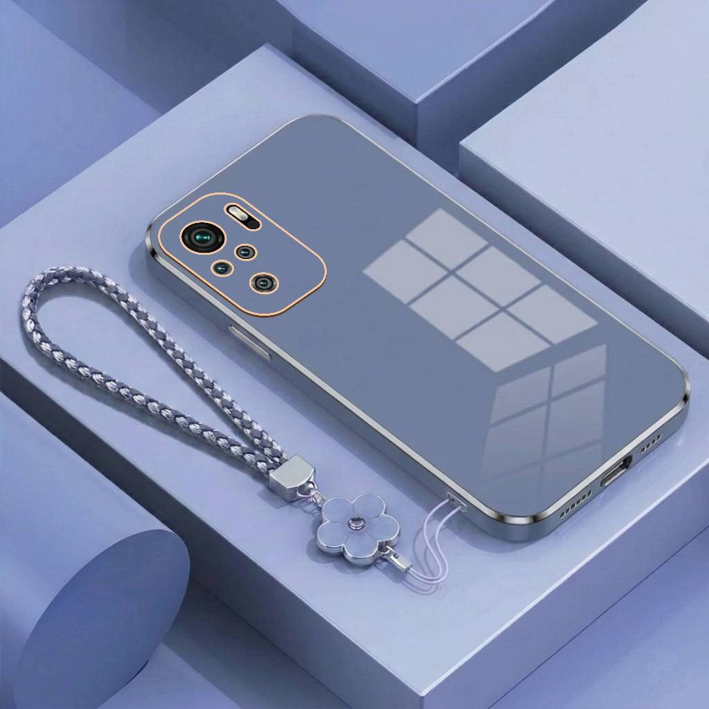 Soft Case Redmi Note 10 Note 10s Note 11 Note 11s Note 11 Pro Case Plating Luxury Free Tali Strap Mo
