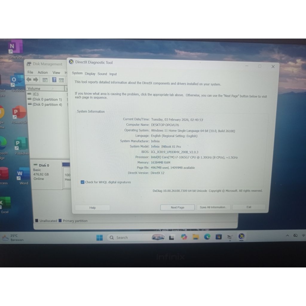 laptop infinix inbook x1 pro core i7
